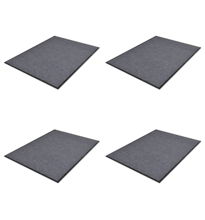 Paillassons 4 pcs PVC Gris 90x60 cm | Mobilier & Déco