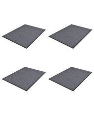 Paillassons 4 pcs PVC Gris 90x60 cm | Mobilier & Déco