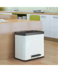 Hailo Poubelle à pédale Oko Duo Plus Taille L 17+9 L Blanc 0630-230 | Mobilier & Déco