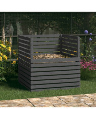 Composteur Gris 100x100x102 cm Bois massif de pin | Mobilier & Déco