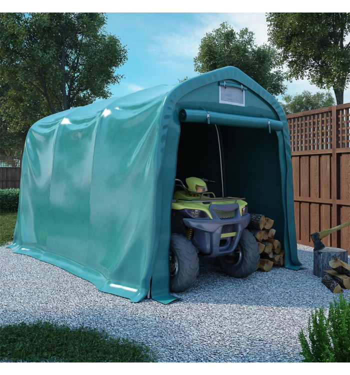 Tente de garage PVC 2,4x3,6 m Vert | Mobilier & Déco