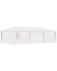 Tente de réception avec parois latérales 4x9 m Blanc 90 g/m² | Mobilier & Déco