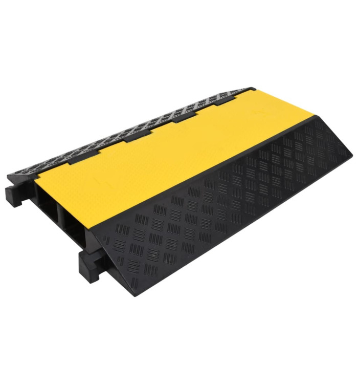 Rampe de protection de câble avec 2 canaux 90 cm caoutchouc | Mobilier & Déco