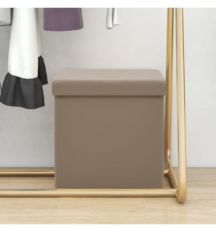Tabouret de rangement pliable Cappuccino PVC | Mobilier & Déco