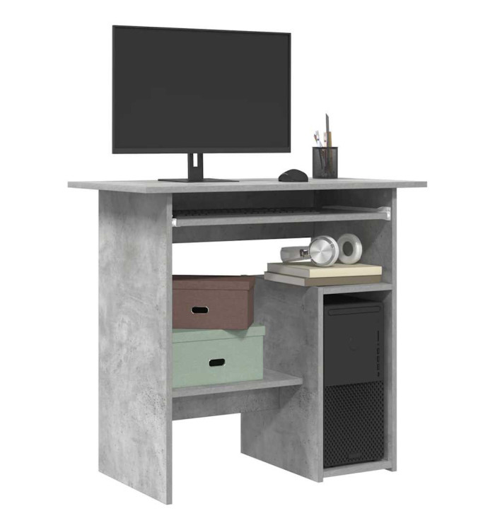 Bureau Gris béton 80x45x74 cm Bois d’ingénierie | Mobilier & Déco