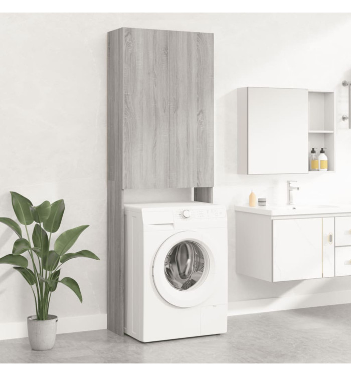 Meuble pour machine à laver Sonoma gris 64x25,5x190 cm | Mobilier & Déco