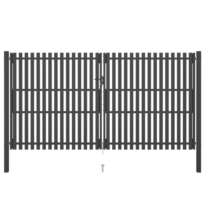 Portail de clôture de jardin Acier 4x2,5 m Anthracite | Mobilier & Déco