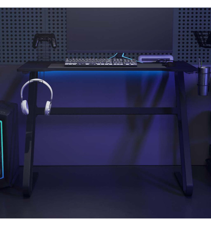 Bureau de jeu avec pieds en forme de ZZ Noir 110x60x75 cm | Mobilier & Déco