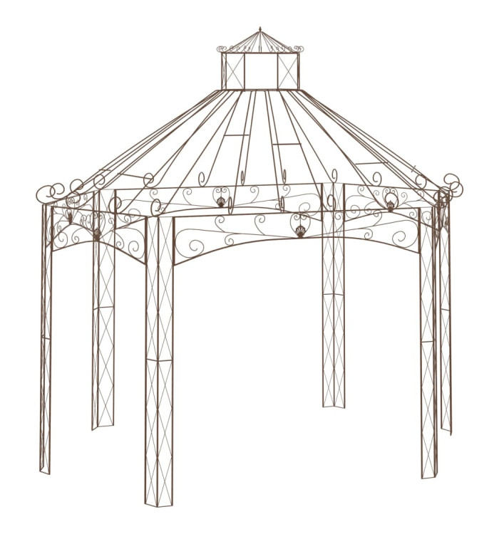 Pavillon de jardin Marron antique 400x258x378 cm Fer | Mobilier & Déco