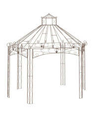 Pavillon de jardin Marron antique 400x258x378 cm Fer | Mobilier & Déco