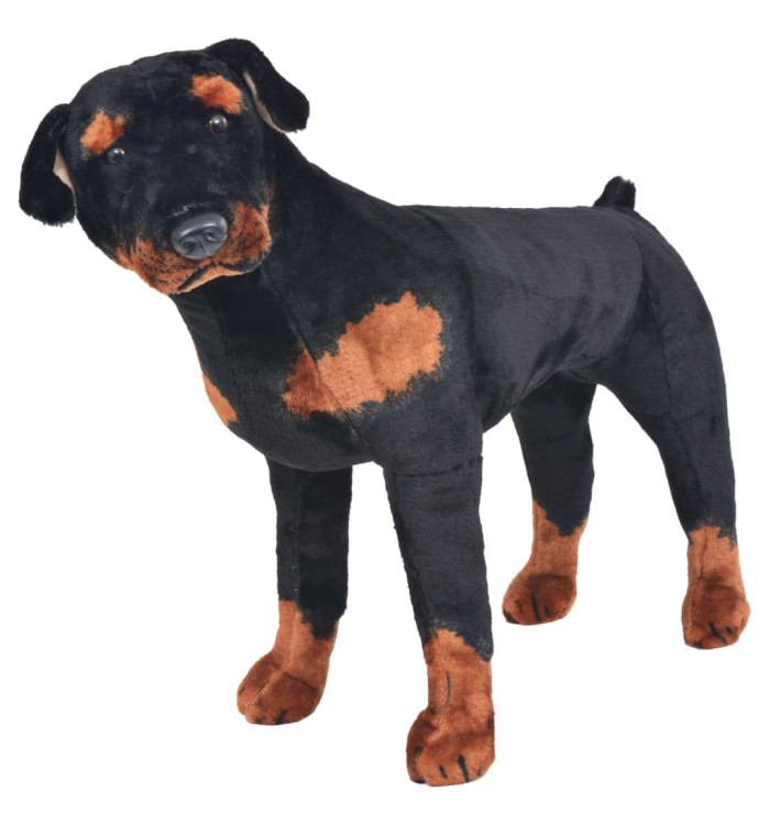 Jouet en peluche Chien de race Rottweiler Marron et noir XXL | Mobilier & Déco