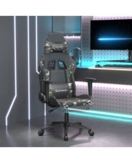 Chaise de jeu avec repose-pied Noir et camouflage Similicuir | Mobilier & Déco