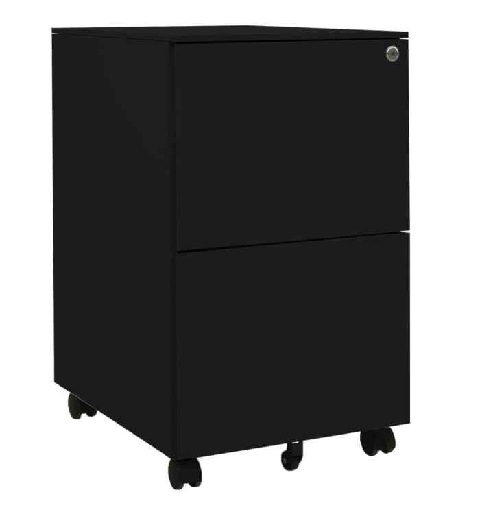 Classeur mobile Noir 39x45x67 cm Acier | Mobilier & Déco
