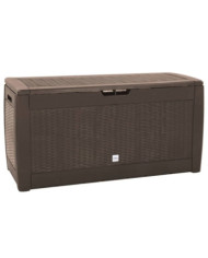 Boîte de stockage de jardin Marron 119x48x60 cm Polypropylène | Mobilier & Déco