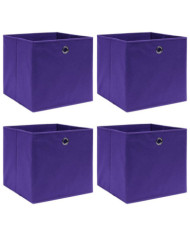 Boîtes de rangement 4 pcs Tissu intissé 28x28x28 cm Violet | Mobilier & Déco