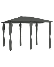 Belvédère à revêtement de poteaux 3x4x2,6 m Anthracite 160 g/m² | Mobilier & Déco