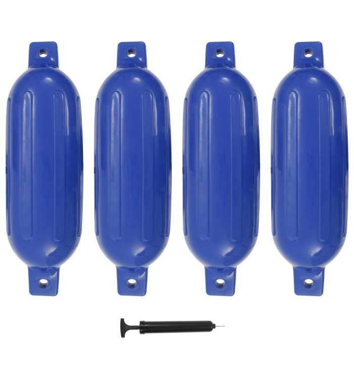Pare-choc de bateau 4 pcs bleu 58,5x16,5 cm PVC | Mobilier & Déco
