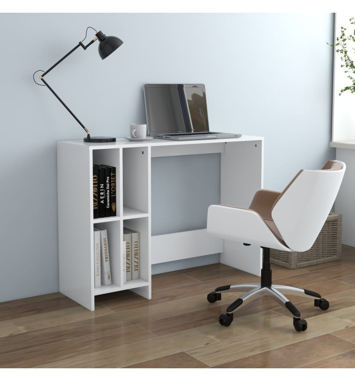 Bureau d'ordinateur portable blanc bois d'ingénierie | Mobilier & Déco