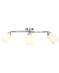 Plafonnier avec abat-jour en verre 3 ampoules E14 Blanc Cône | Mobilier & Déco