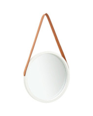 Miroir mural avec sangle 40 cm Blanc | Mobilier & Déco