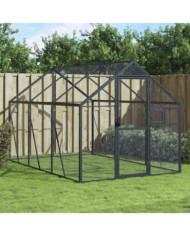 Volière anthracite 1,79x3x1,85 m aluminium | Mobilier & Déco