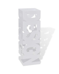 Porte-parapluie carré à rangement Blanc Acier 48,5 cm | Mobilier & Déco