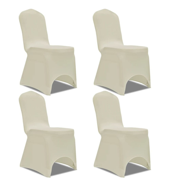Housse de chaise extensible 4 pcs crème | Mobilier & Déco