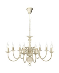 Lustre en métal blanc antique 8 x E14 ampoules | Mobilier & Déco
