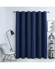 Rideau occultant avec anneaux en métal Bleu 290x245 cm | Mobilier & Déco