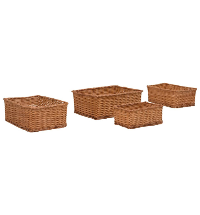 Ensemble de paniers gigognes 4 pcs Marron Saule | Mobilier & Déco