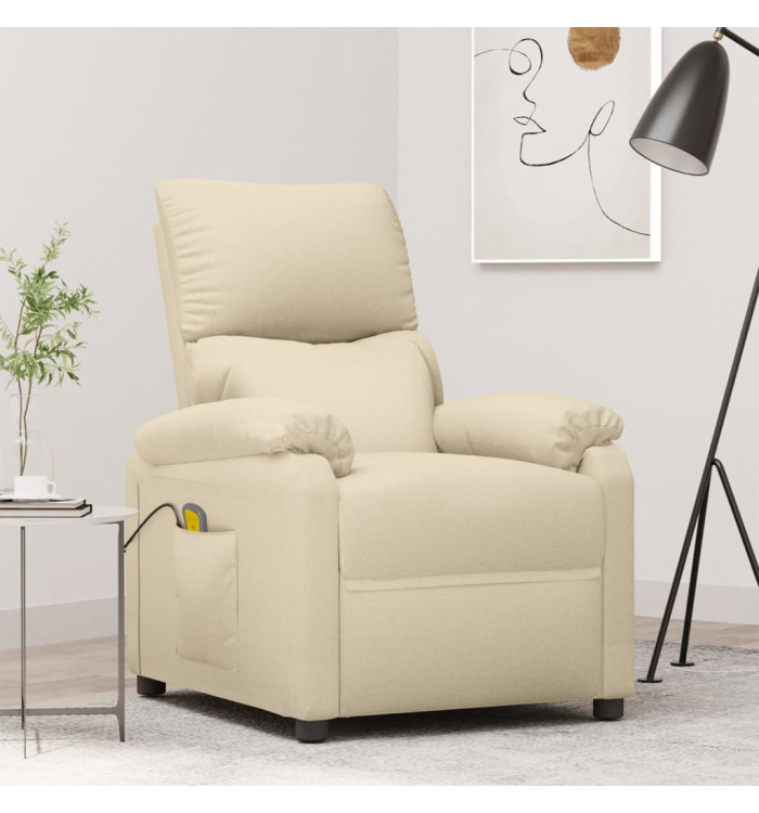 Fauteuil de massage Crème Tissu | Mobilier & Déco