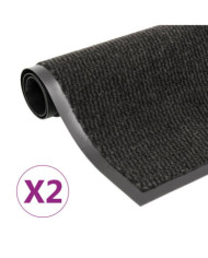 Paillassons rectangulaires 2 pcs 40 x 60 cm Noir | Mobilier & Déco