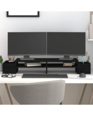 Support de moniteur Noir 100x27,5x15 cm Bois de pin solide | Mobilier & Déco