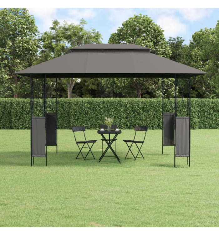 Belvédère avec toit anthracite 400x300x270 cm acier | Mobilier & Déco