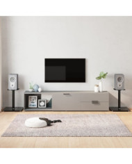Supports de haut-parleurs 2 pcs noir verre trempé 1 pilier | Mobilier & Déco