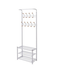 Porte-manteau avec rangement de chaussures 68x32x182,5cm Blanc | Mobilier & Déco