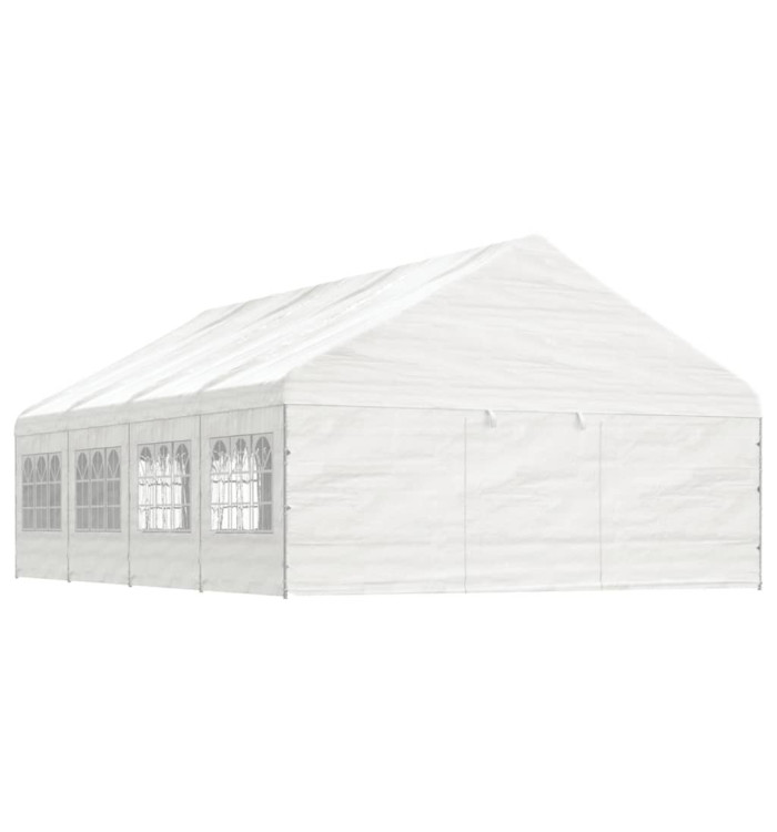 Belvédère avec toit blanc 8,92x5,88x3,75 m polyéthylène | Mobilier & Déco