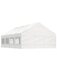 Belvédère avec toit blanc 8,92x5,88x3,75 m polyéthylène | Mobilier & Déco