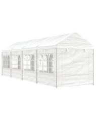 Belvédère avec toit blanc 8,92x2,28x2,69 m polyéthylène | Mobilier & Déco