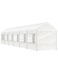 Belvédère avec toit blanc 13,38x2,28x2,69 m polyéthylène | Mobilier & Déco