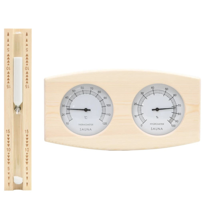 Ensemble 2 en 1 hydrothermographe et minuterie à sable de sauna | Mobilier & Déco