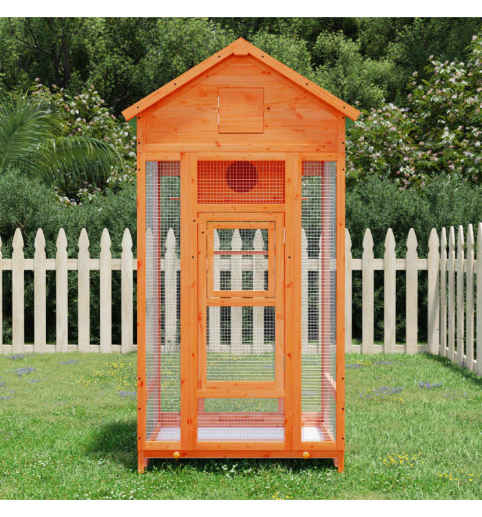 Maison à oiseaux marron 91,5x53x170 cm bois massif de pin | Mobilier & Déco