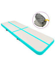 Tapis gonflable de gymnastique avec pompe 300x100x15cm PVC Vert | Mobilier & Déco