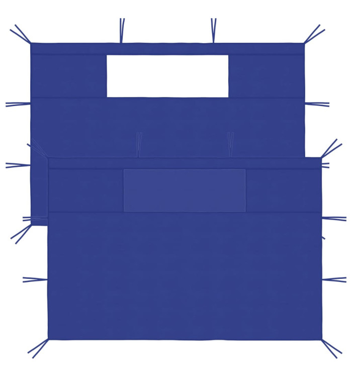 Parois latérales de belvédère avec fenêtres 2 pcs Bleu | Mobilier & Déco