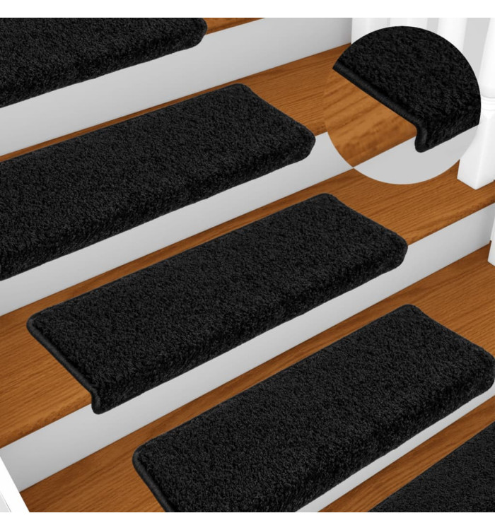 Tapis d'escalier 10 pcs 65x21x4 cm Noir | Mobilier & Déco