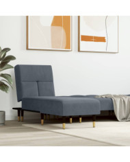 Chaise longue gris foncé velours | Mobilier & Déco