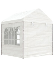 Belvédère avec toit blanc 2,28x2,23x2,69 m polyéthylène | Mobilier & Déco