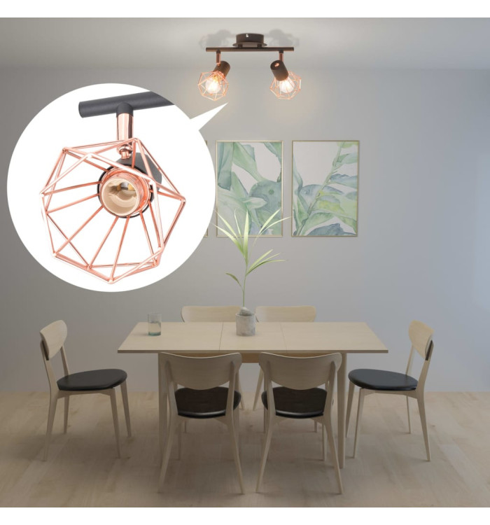 Plafonnier avec 2 ampoules LED à filament 8 W | Mobilier & Déco
