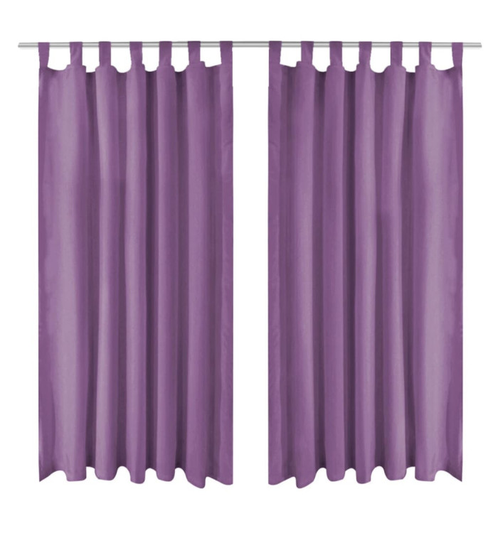 Rideau occultant avec boucles 2 pcs 140 x 245 cm Lilas | Mobilier & Déco