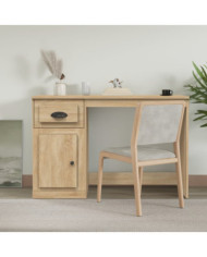 Bureau avec tiroir chêne sonoma 115x50x75 cm bois d'ingénierie | Mobilier & Déco
